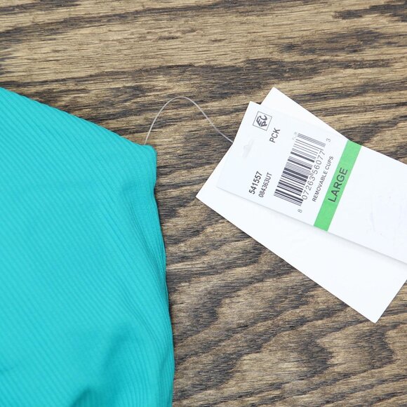 NWT Becca Womens Standard Modern Edge High-Leg One Piece Swimsuit Peacock Blue L - Picture 7 of 8